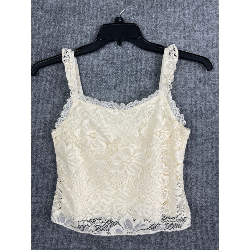 Lace Camisole Women S Cream Excellent Floral Scalloped Crop Top